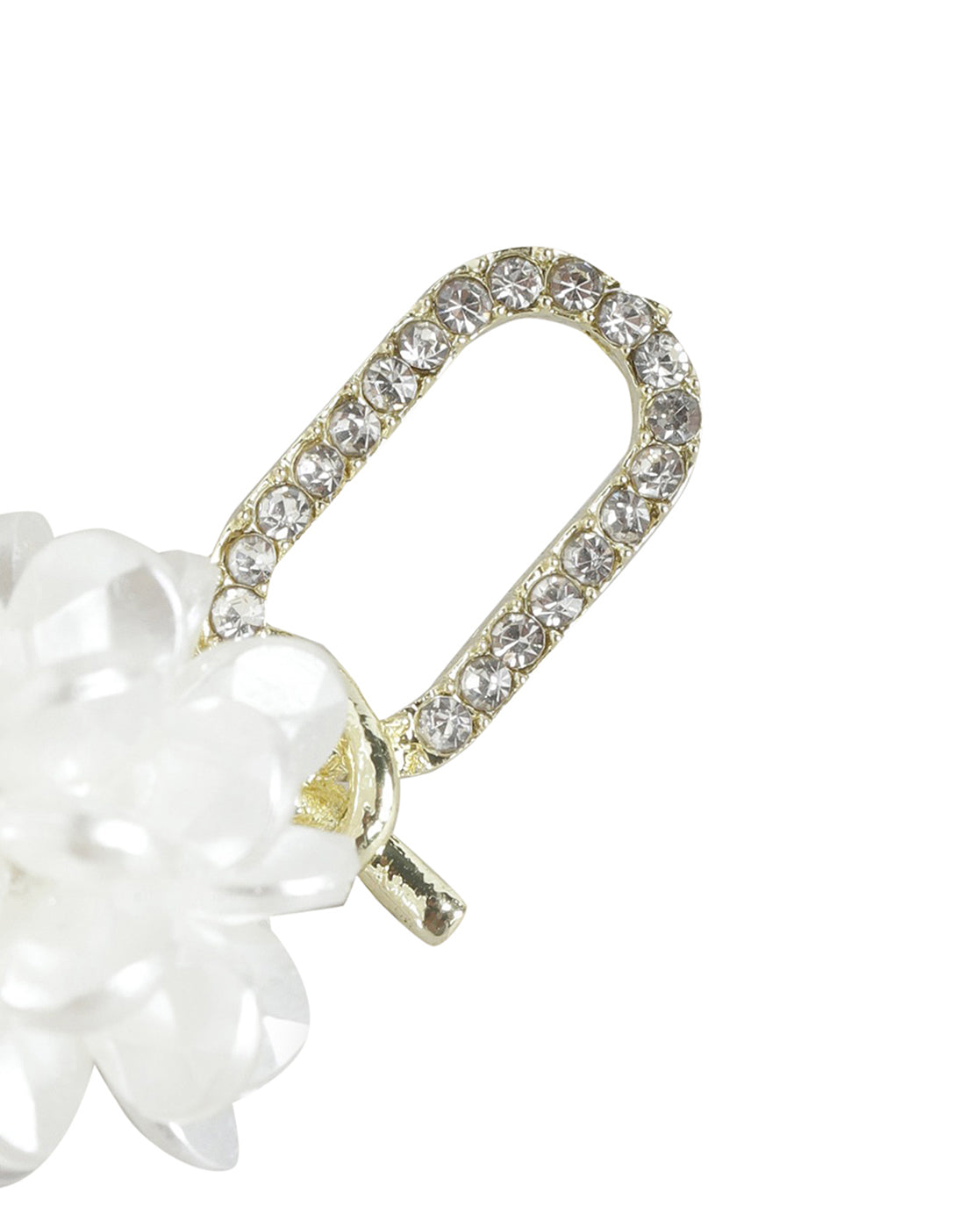 Gold-Polished Textured Circular Drop Earring - Wahe Jewels Noz2Toz