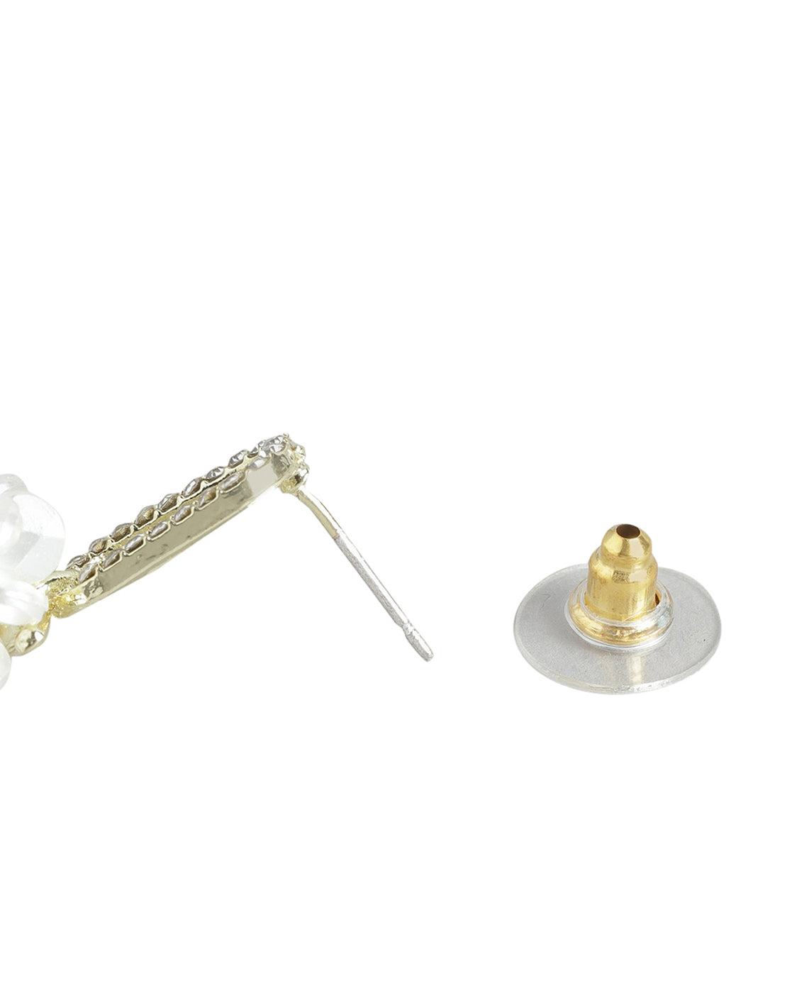 Gold-Polished Textured Circular Drop Earring - Wahe Jewels Noz2Toz