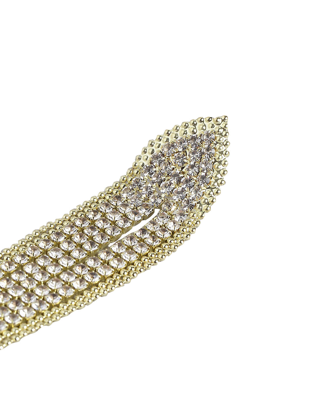 Gold-Polished With Cz Half Hoop Earring - Wahe Jewels Noz2Toz