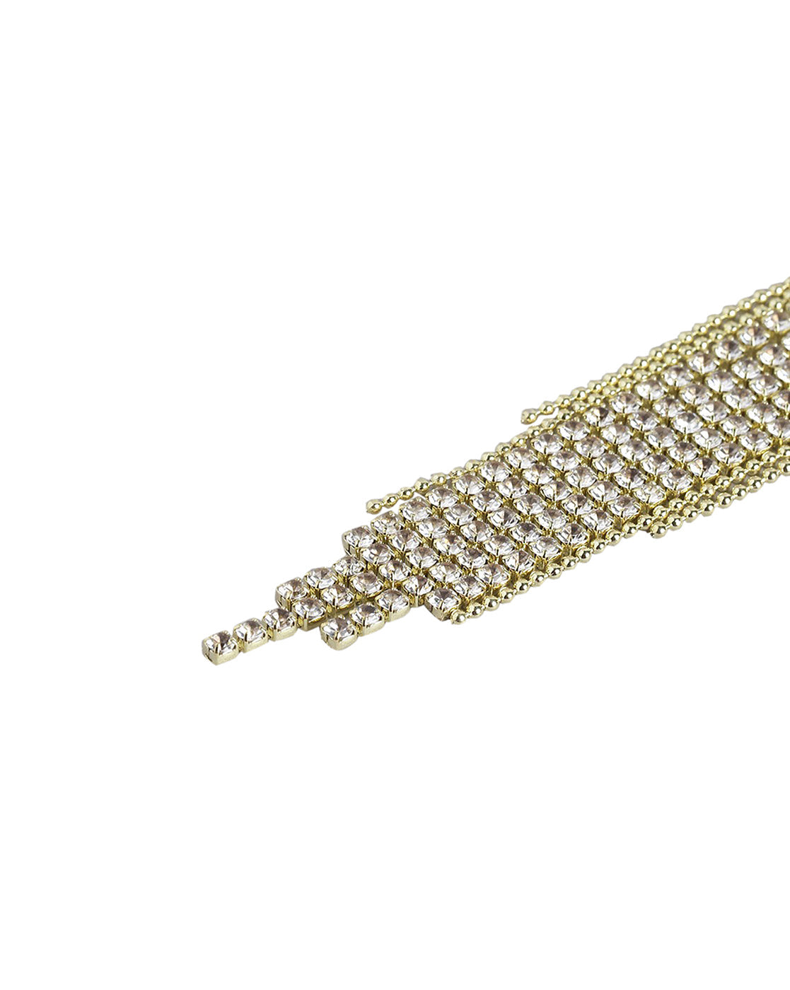 Gold-Polished With Cz Half Hoop Earring - Wahe Jewels Noz2Toz