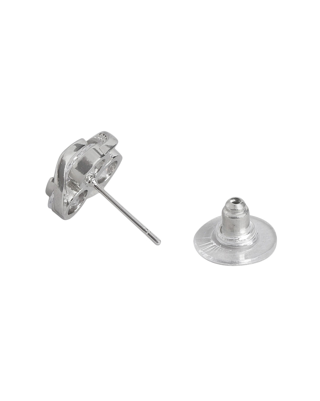 Rose Gold-Polished Cz Circular Stud Earring For Women - Wahe Jewels Noz2Toz