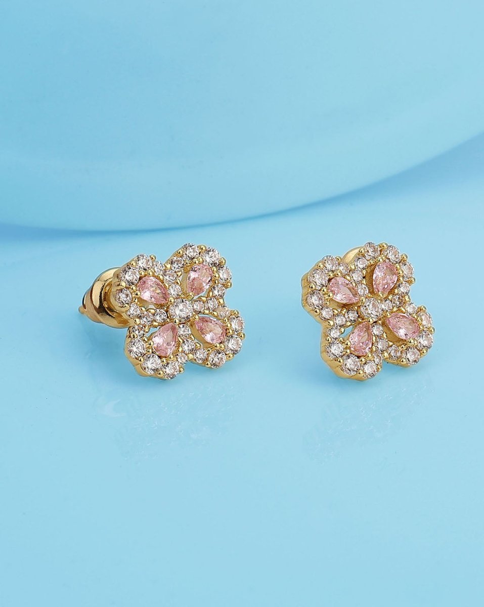 925 Sterling Silver Rose Gold-Polished Cz Infinity Drop Earring For Women - Wahe Jewels Noz2Toz