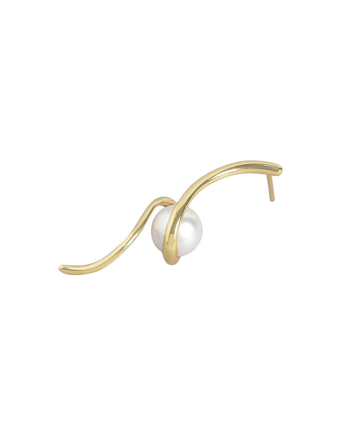 Gold-Polished With Cz Contemporary Stud Earring - Wahe Jewels Noz2Toz