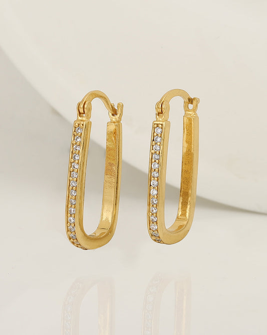 Premium Jewellery - Silver Toned Cz Studded Rhodium - Plated Square Handcrafted Studs Earrings - Wahe Jewels | Grab2Buy