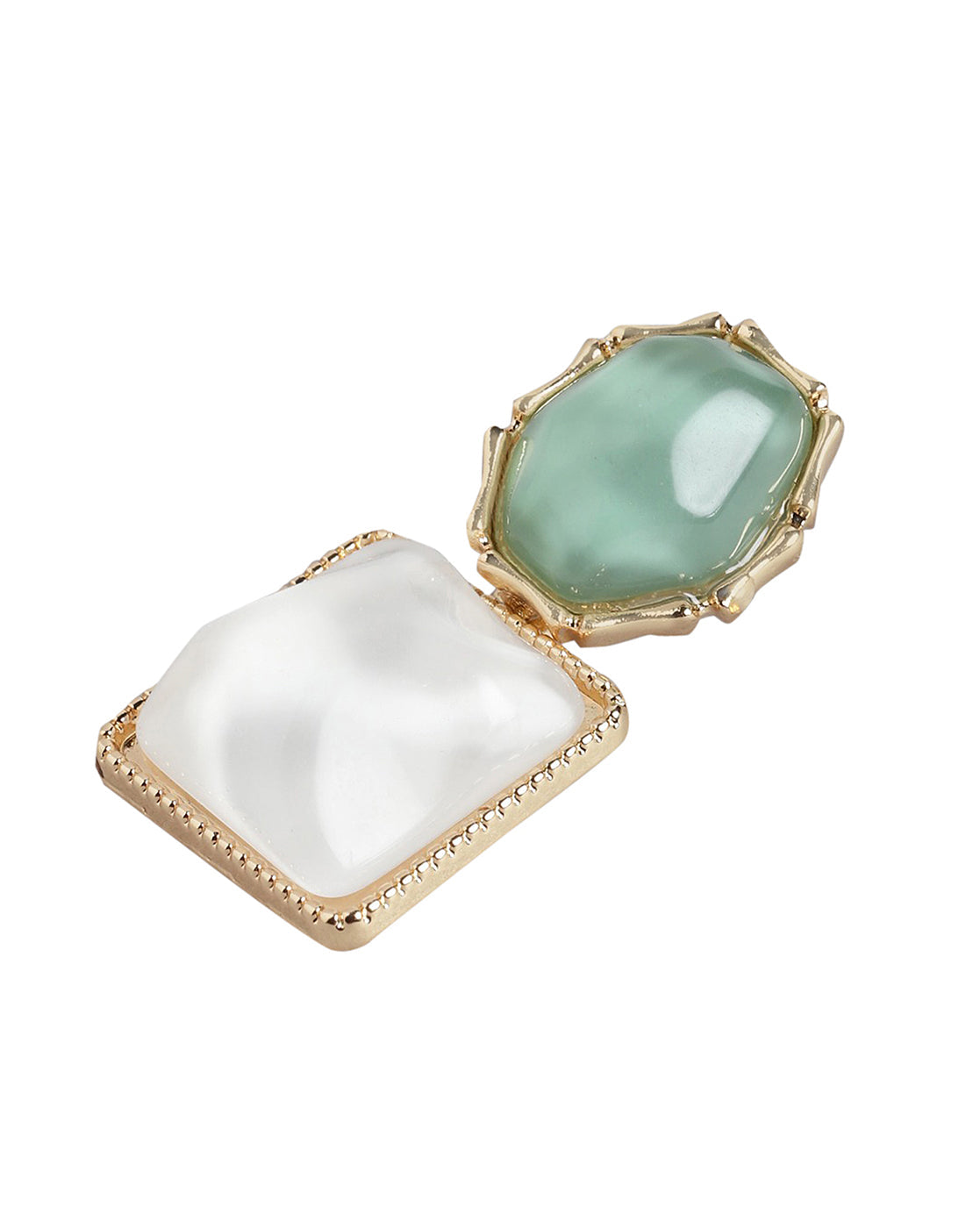 Premium Jewellery - Silver Toned Cz Studded Rhodium - Plated Square Handcrafted Drop Earrings - Wahe Jewels Noz2Toz