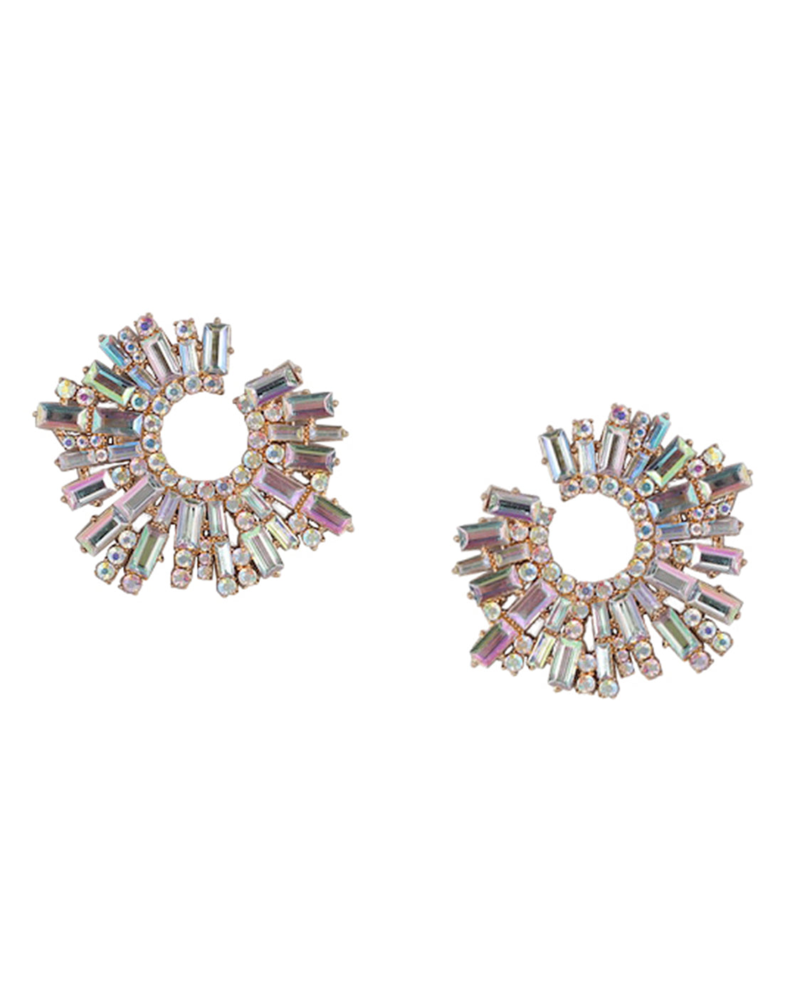 Gold-Polished With Crystal Bold Earring For Women - Wahe Jewels Noz2Toz