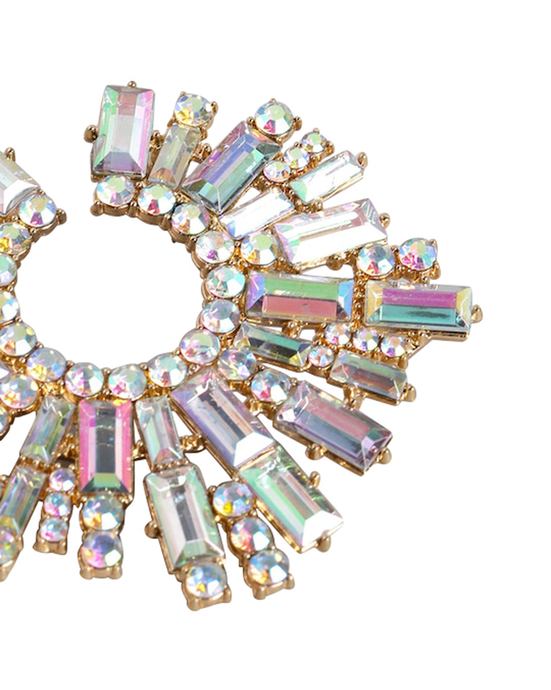 Gold-Polished With Crystal Bold Earring For Women - Wahe Jewels Noz2Toz