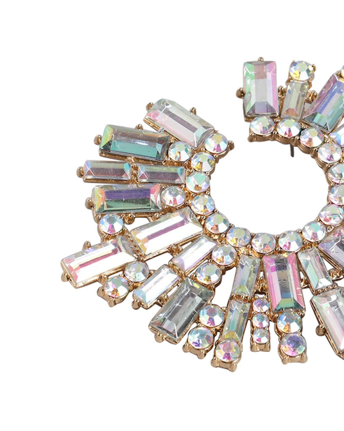 Gold-Polished With Crystal Bold Earring For Women - Wahe Jewels Noz2Toz