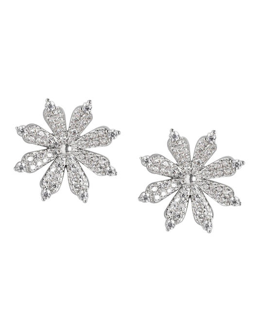 Rhodium Plated Infinity Drop Earring With Dangling Pearl For Women - Wahe Jewels