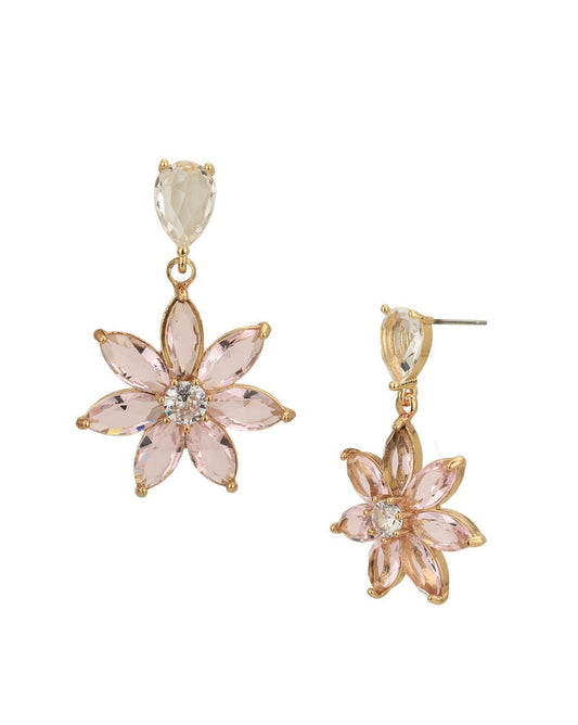 925 Sterling Silver Gold-Polished Cz Contemporary Drop Earring For Women - Wahe Jewels