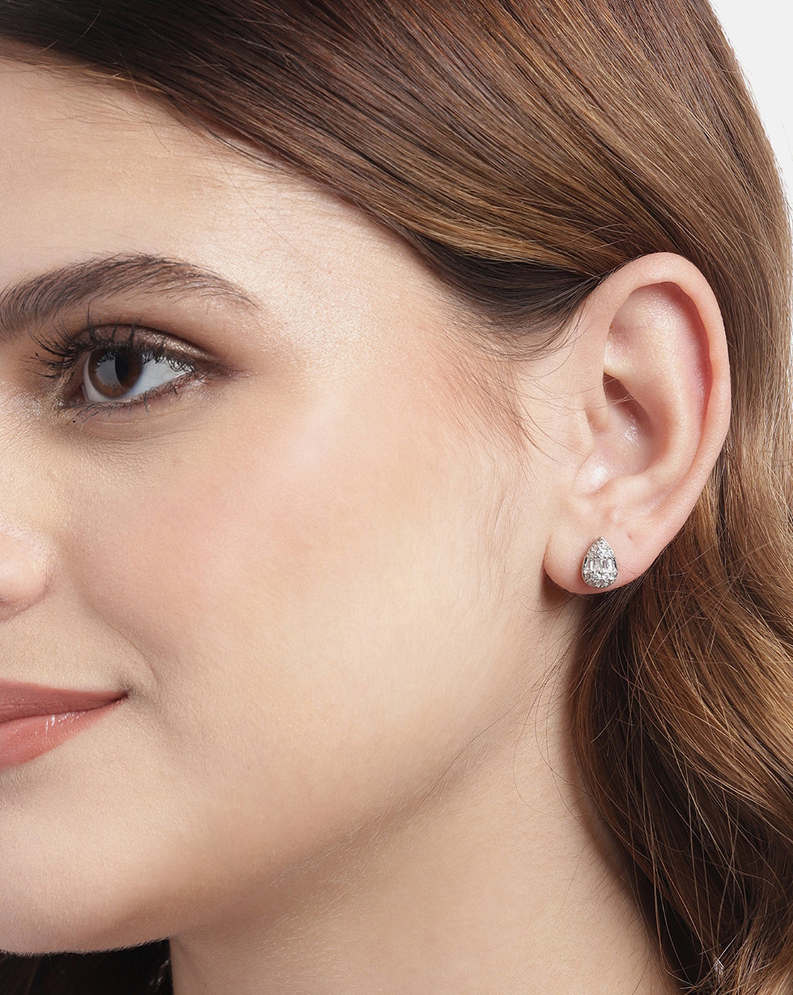 Gold-Polished Blue Stone Oval Drop Earring For Women - Wahe Jewels Noz2Toz