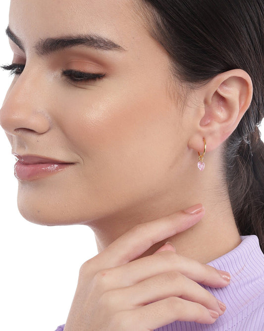 Rhodium Plated With Dangling Solitaire Drop Earring For Women - Wahe Jewels
