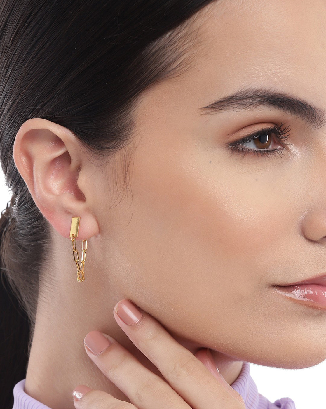 Rhodium Plated With Cz Leaf Fancy Drop Earring For Women - Wahe Jewels Noz2Toz