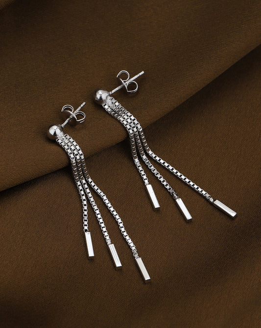 Rhodium Plated White Pearl Spherical Drop Earring For Women - Wahe Jewels