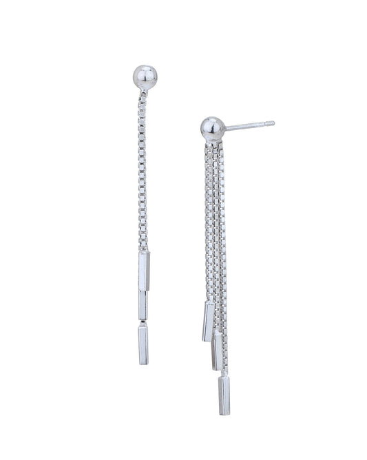 Rhodium Plated White Pearl Spherical Drop Earring For Women - Wahe Jewels