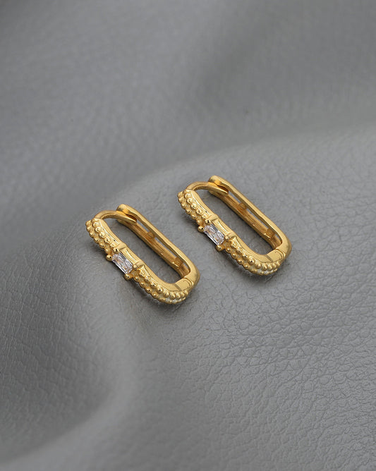 Rhodium Plated Cz Stone Hoop Earring For Women - Wahe Jewels Noz2Toz