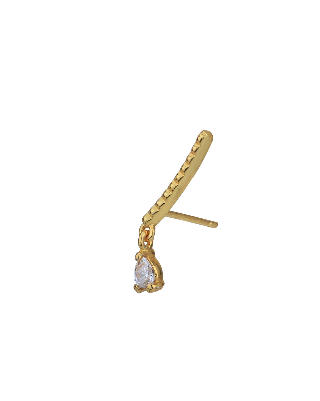 Gold-Polished With Cz Climber Ear - Cuff Earring - Wahe Jewels Noz2Toz