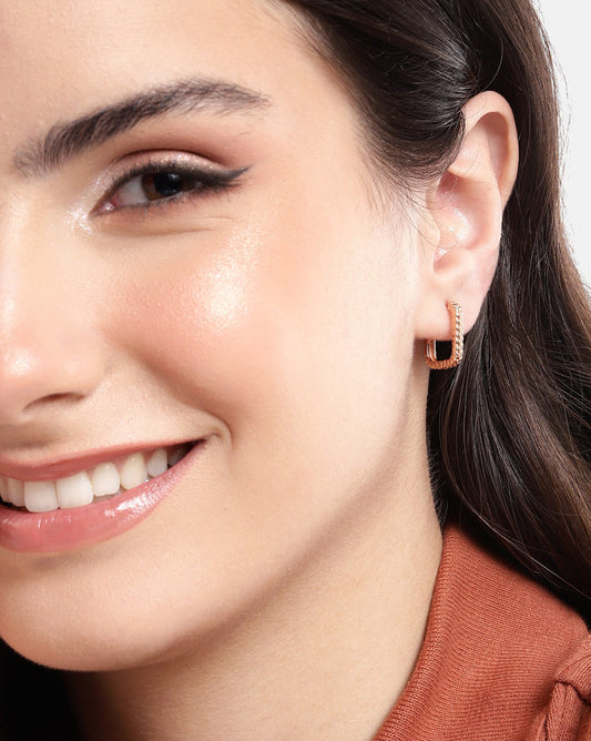 Rhodium Plated Cz Contemporary Drop Earring For Women - Wahe Jewels Noz2Toz