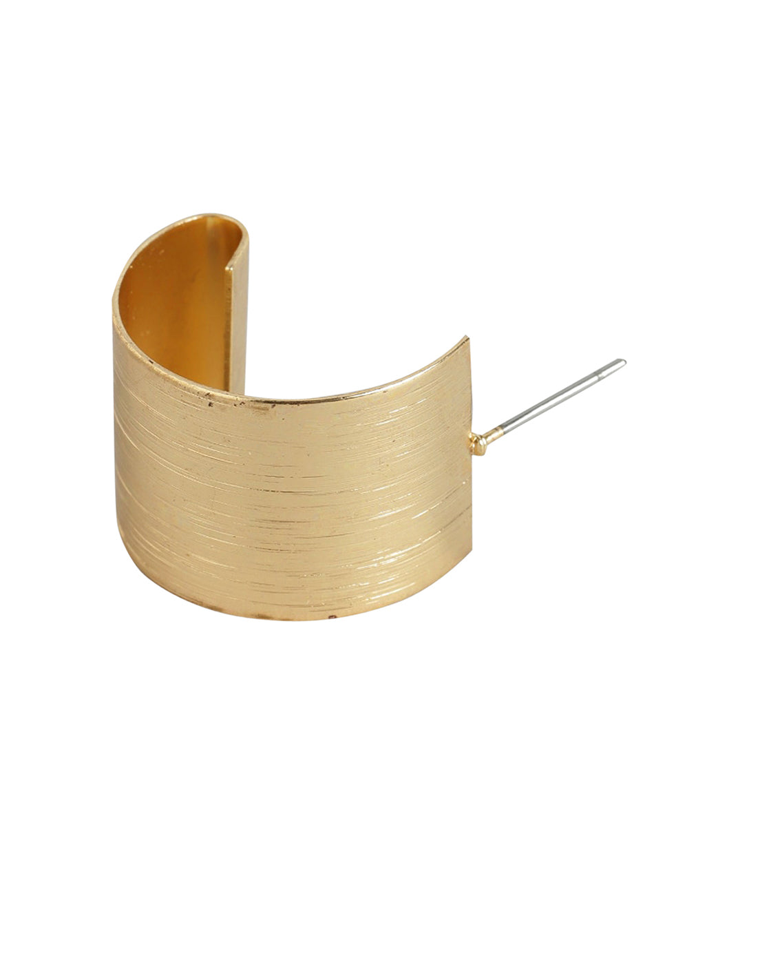 Gold-Polished Cz Fancy Half Hoop Earring For Women - Wahe Jewels Noz2Toz