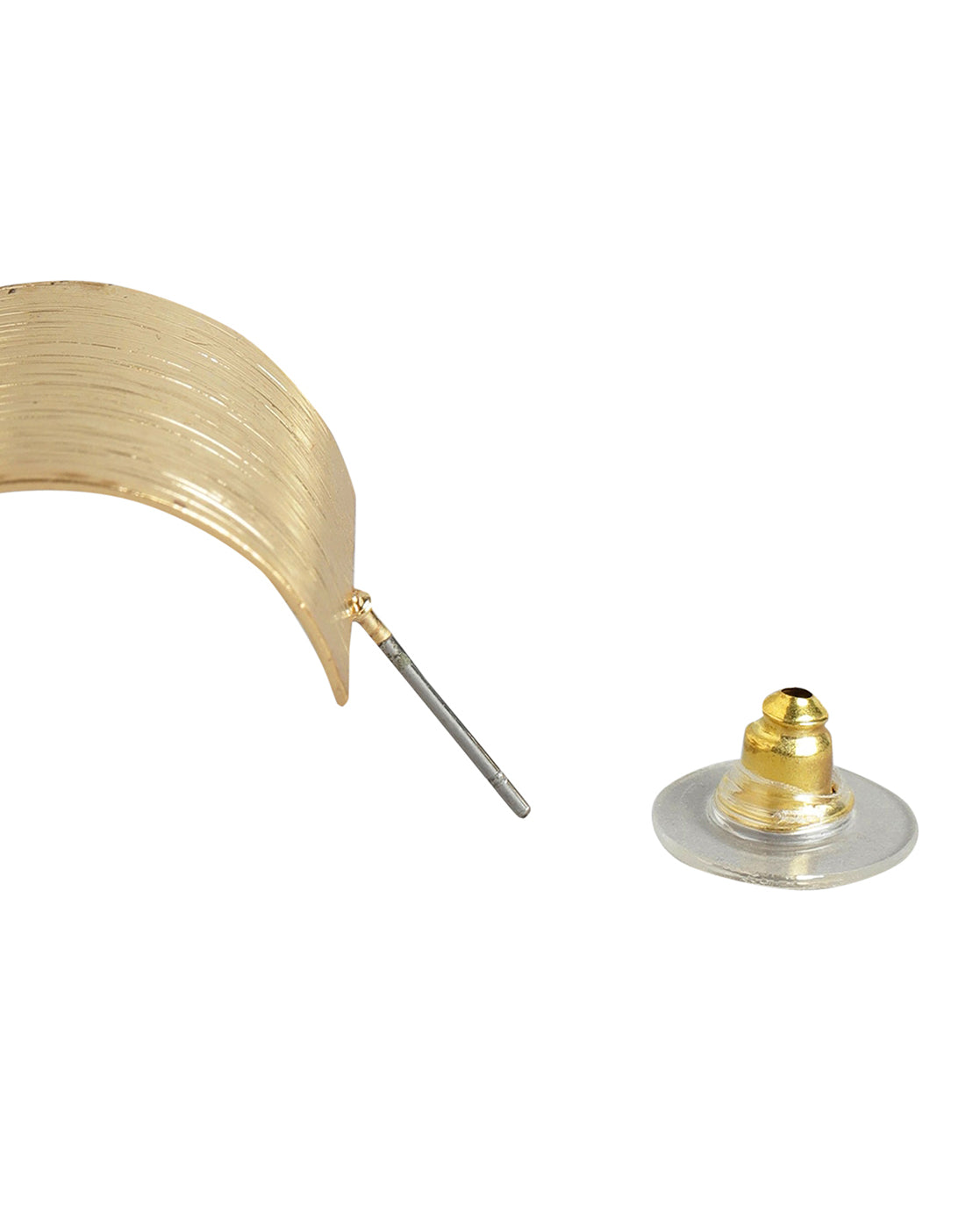 Gold-Polished Cz Fancy Half Hoop Earring For Women - Wahe Jewels Noz2Toz