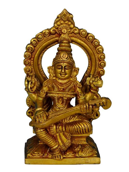 Raj Bharatahm Brass Goddess Saraswati Statue - Grab2buy