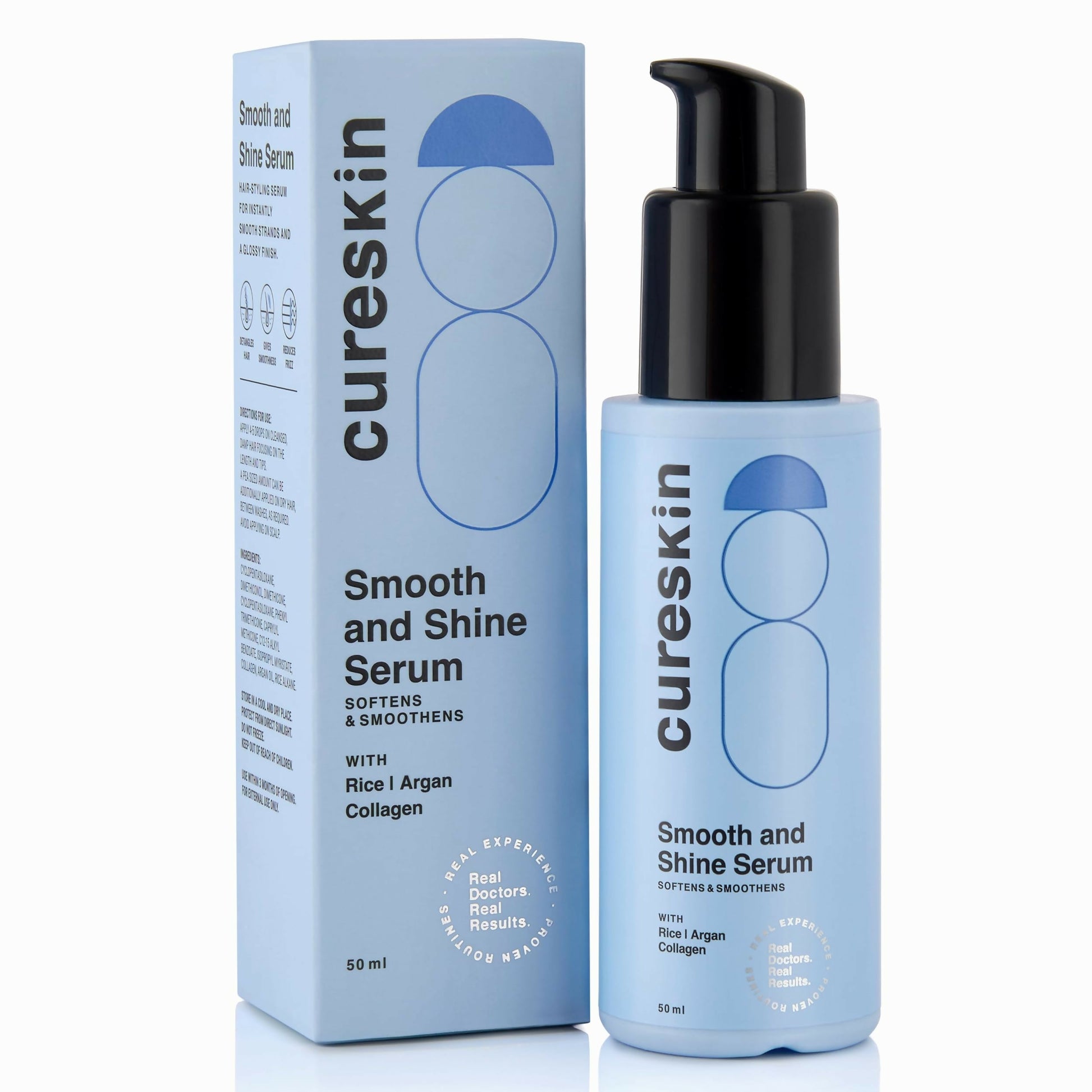 Cureskin Smooth and Shine Hair Serum Helps Reducing Hair Breakage, Frizz 