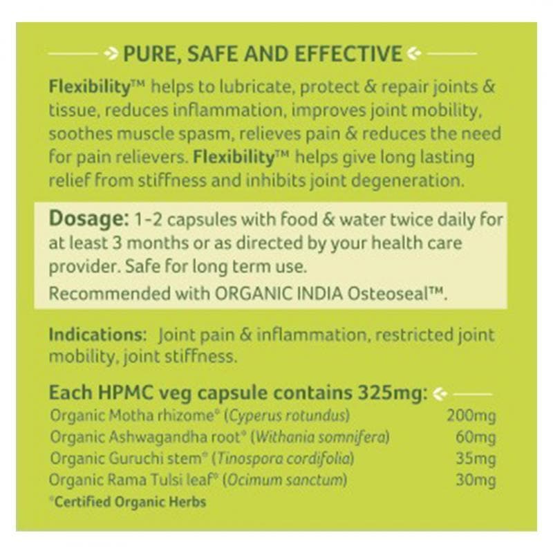 Organic India Flexibility - 60 Capsules - Swadesiicart
