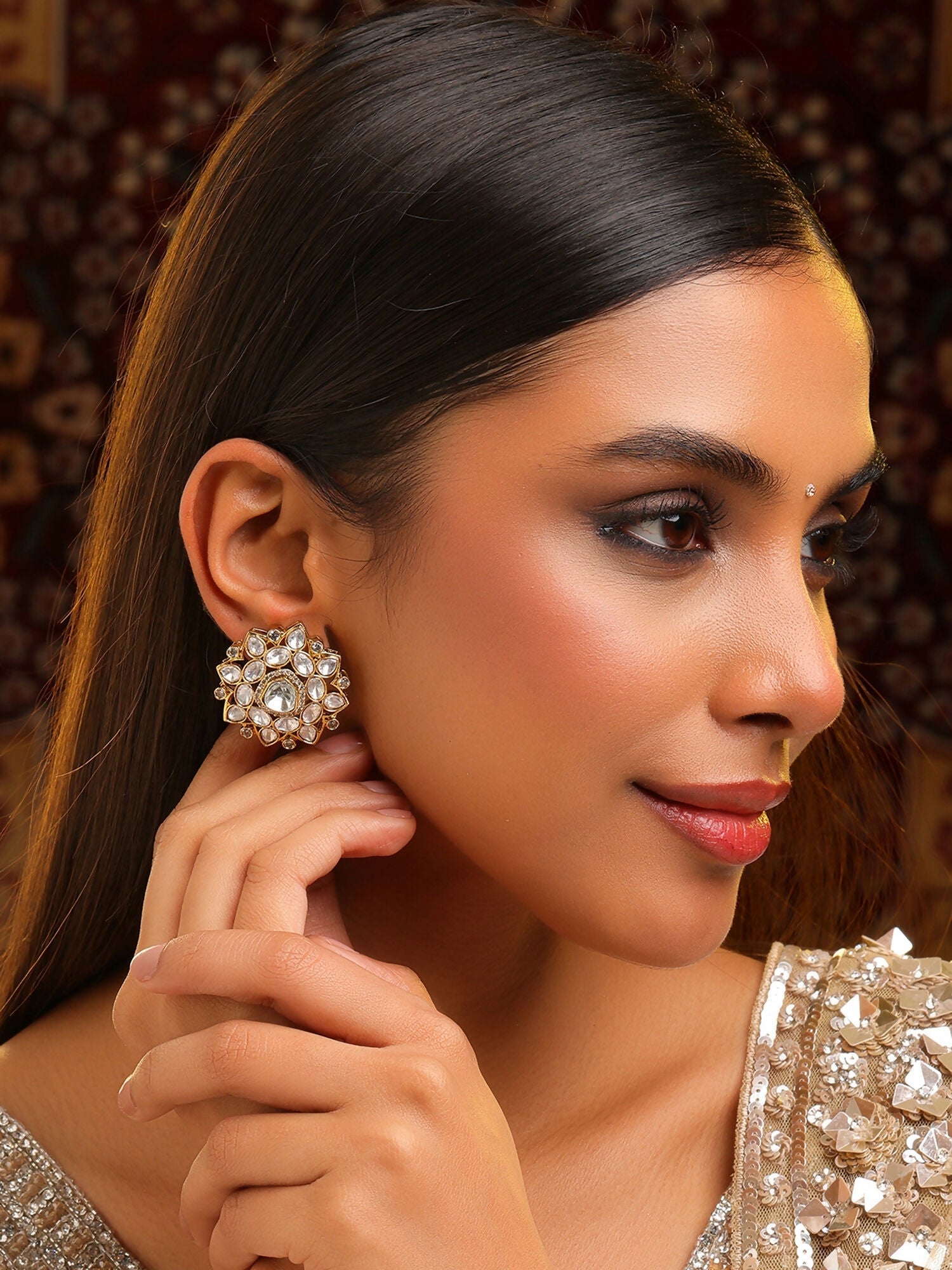 Ruby Raang Floral Aura Studs