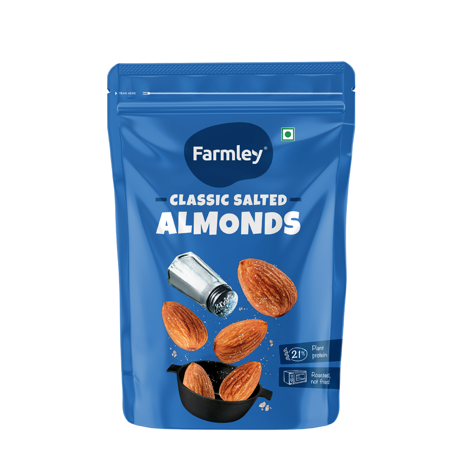 Farmley Classic Salted Almonds - Roasted, Not Fried
