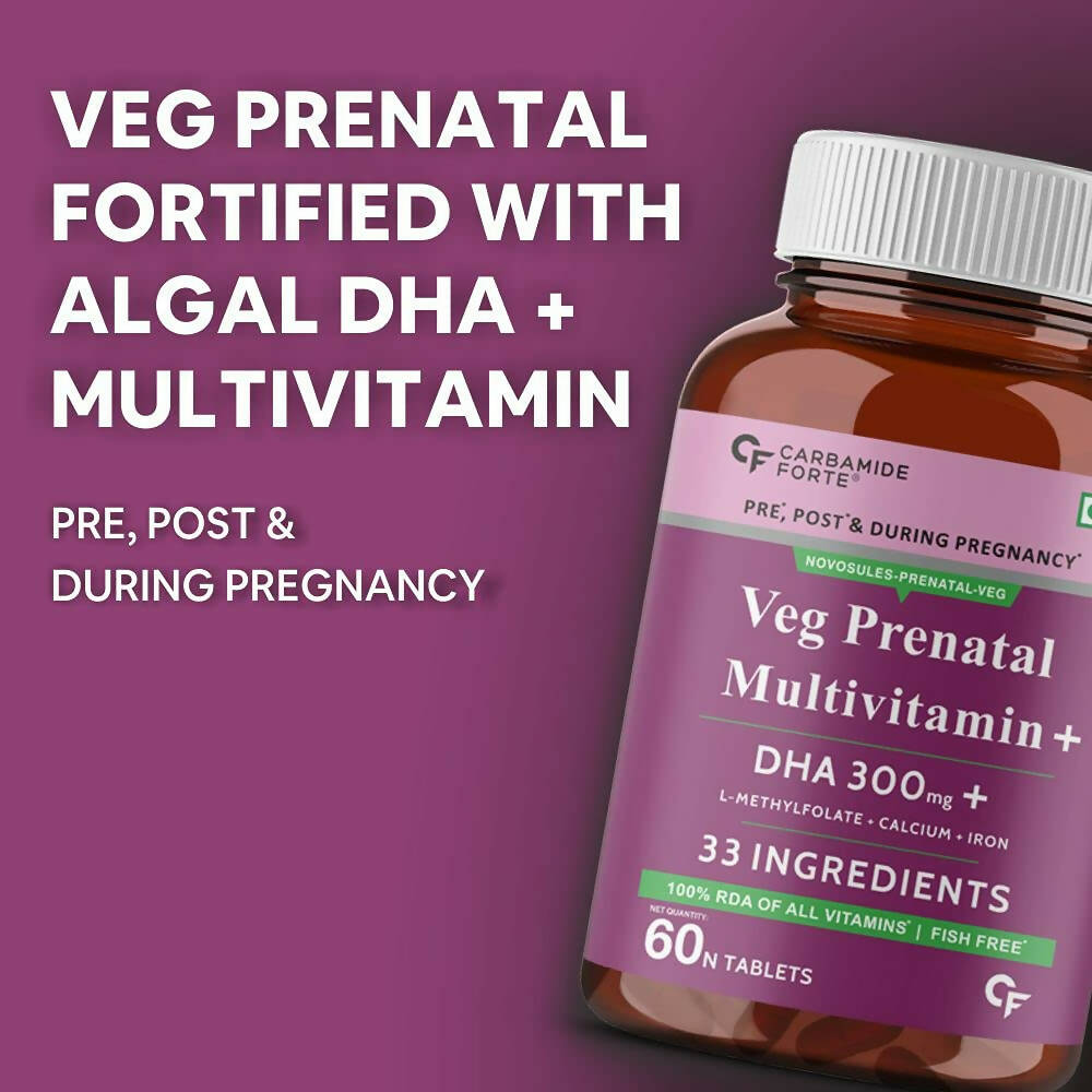 Carbamide Forte Veg Prenatal Multivitamin Tablets with DHA for Women 