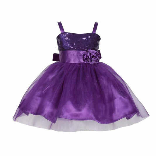 Asmaani Baby Girl's Purple Satin Knee Length Frock (AS-DRESS_22146) - Grab2buy