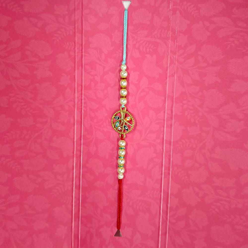 White Pearls Design Rakhi 