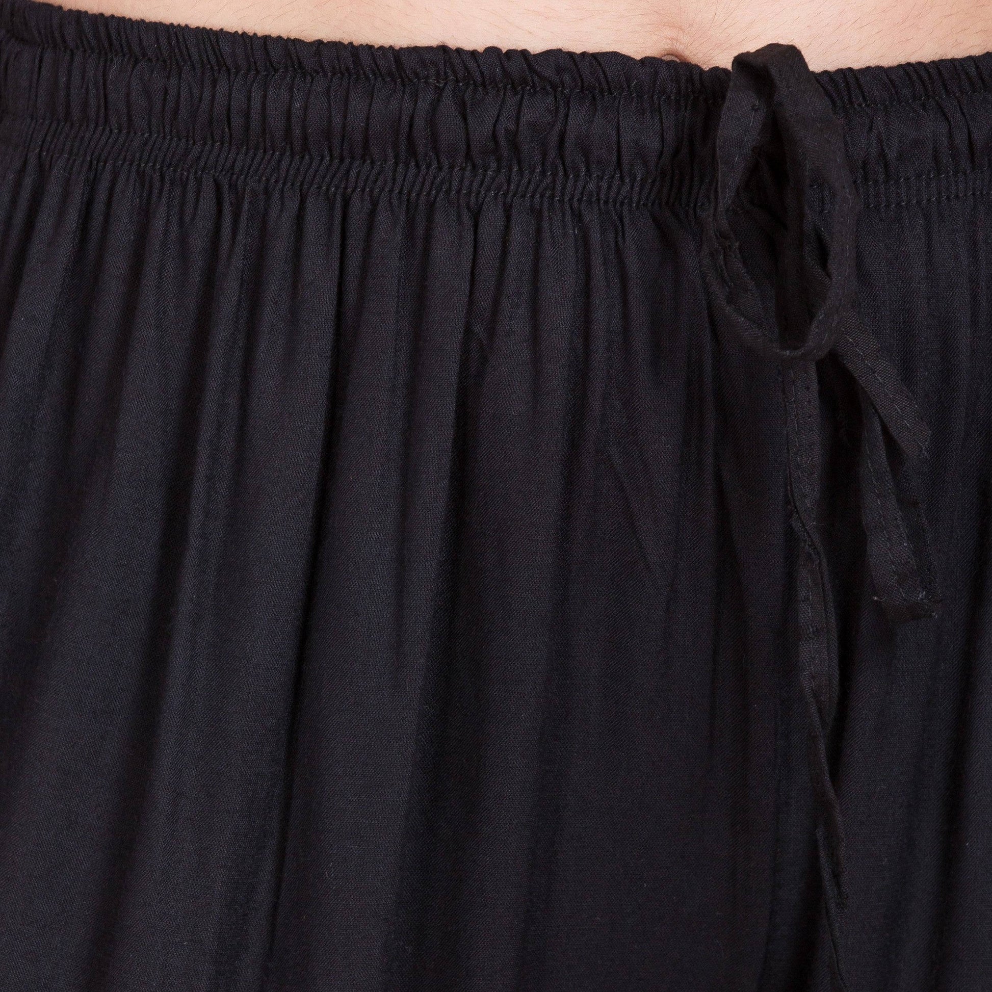 PAVONINE Black Color Solid 3-Panels Flared Sharara