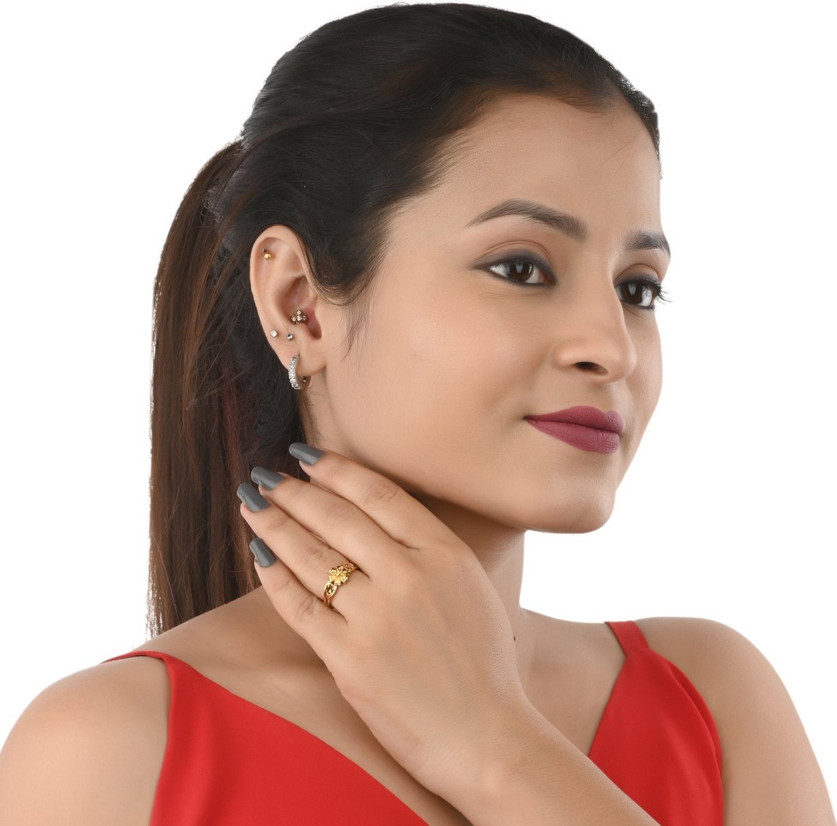 AanyaCentric Gold-Polished Ring For Women & Girls | Swadesiicart