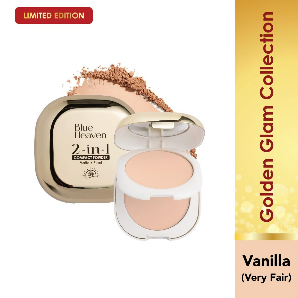 Blue Heaven 2-In-1 Matte + Pearl Compact Powder - Vanilla 