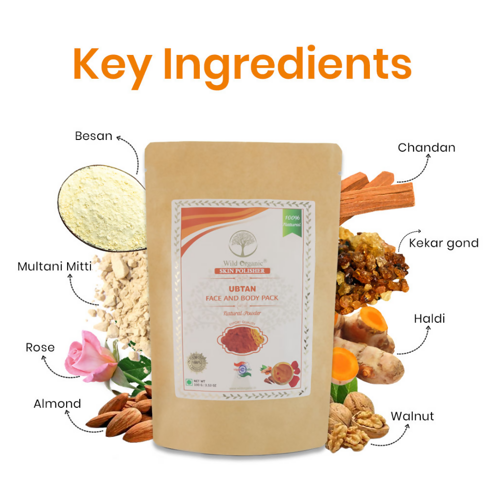Wild Organic Ubtan Face And Body Pack Natural Powder  Grab2Buy Wild Organic Grab2Buy