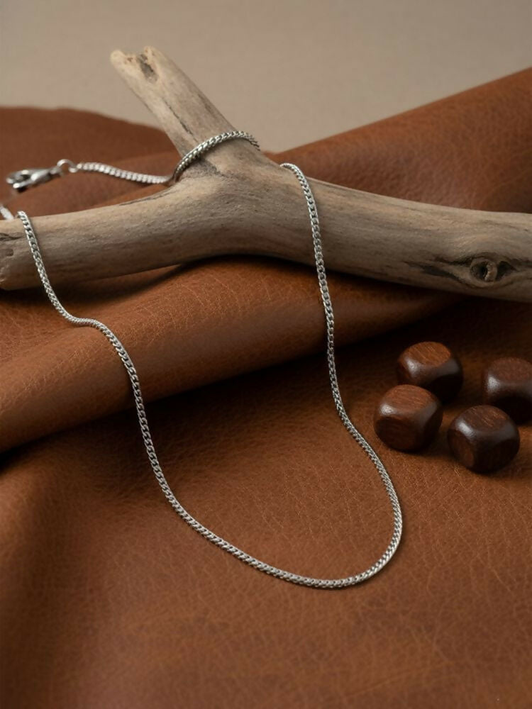 NVR Men's Silver Plated Stainless Steel Chain
