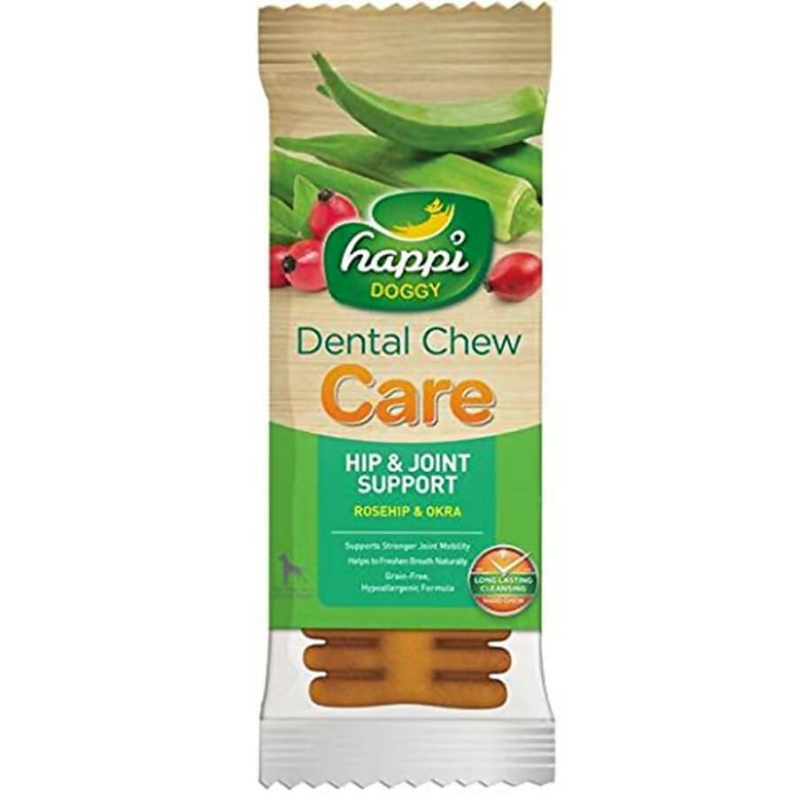 Happi Doggy Dental Chew Care Hip & Joint Support Rosehip & Okra 