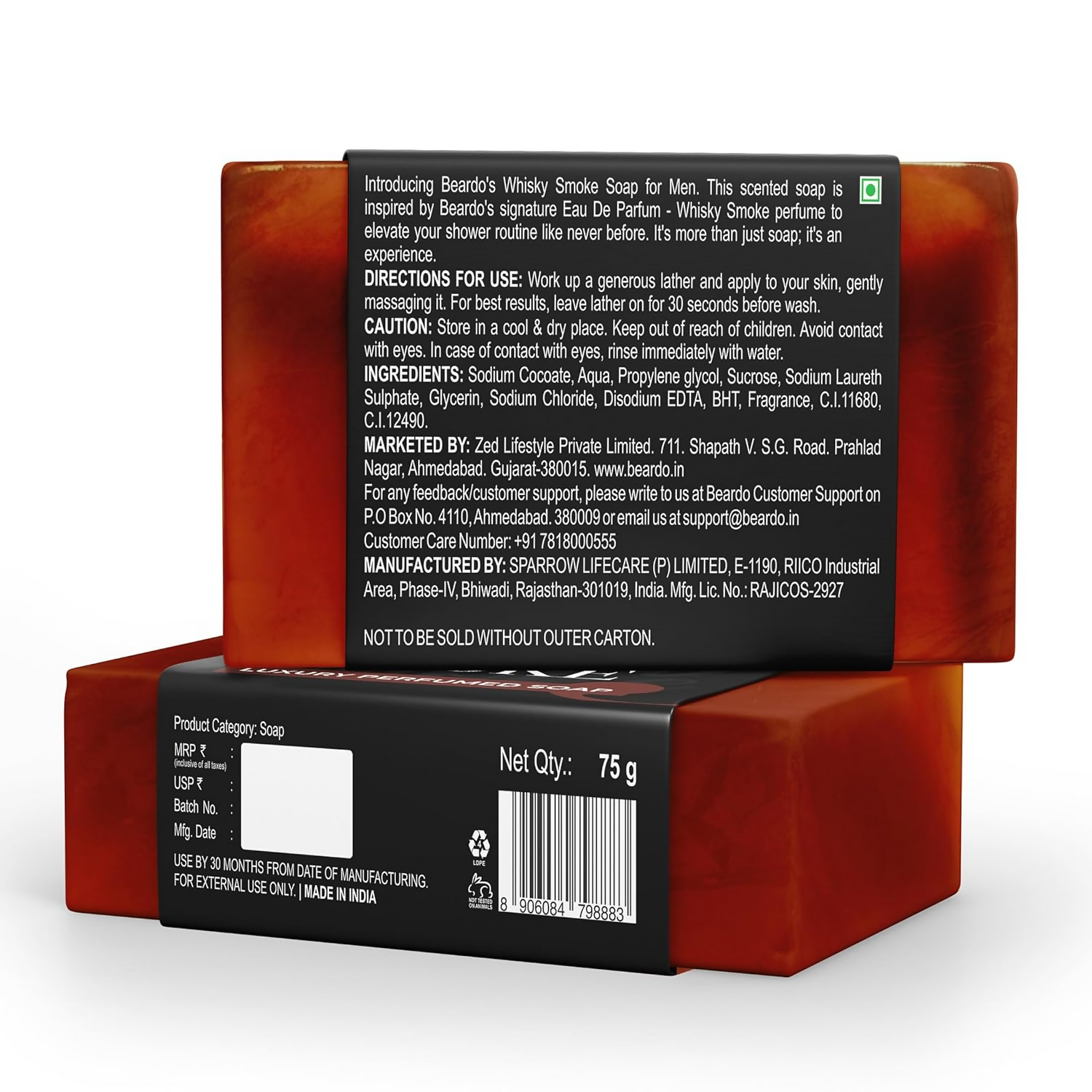 Beardo Whisky Smoke Perfumed Luxury Soap for Men 