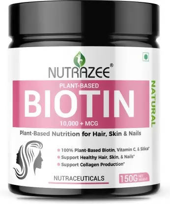 Nutrazee Natural Plant-Based Biotin 10000+MCG 