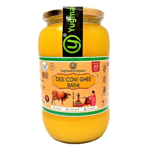Yugmantra Organic Desi Cow Ghee Rathi | Home Made | Traditional Bilona Method | Curd-Churned | Natural, Pure & Healthy Ghee - Grab2buy