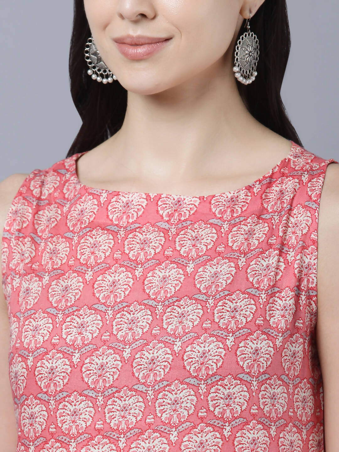 Myshka Stylish Pink Sleeveless Women's Kurta