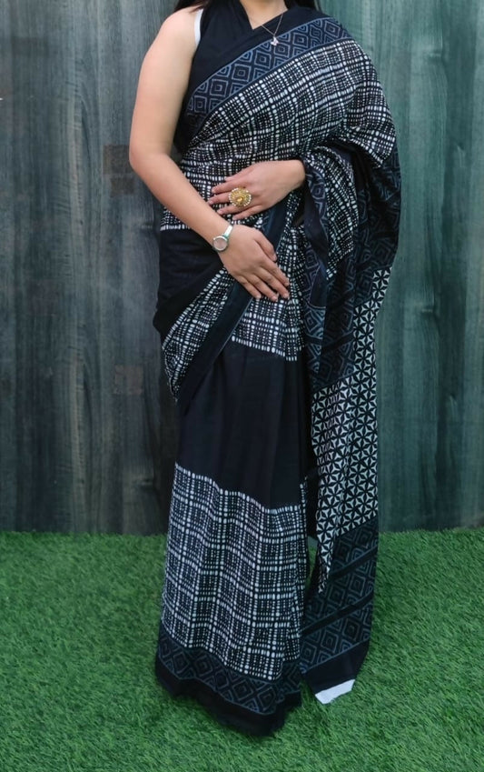 Exclusive Collection Black Beautiful Mulmul Cotton Grab2Buy 