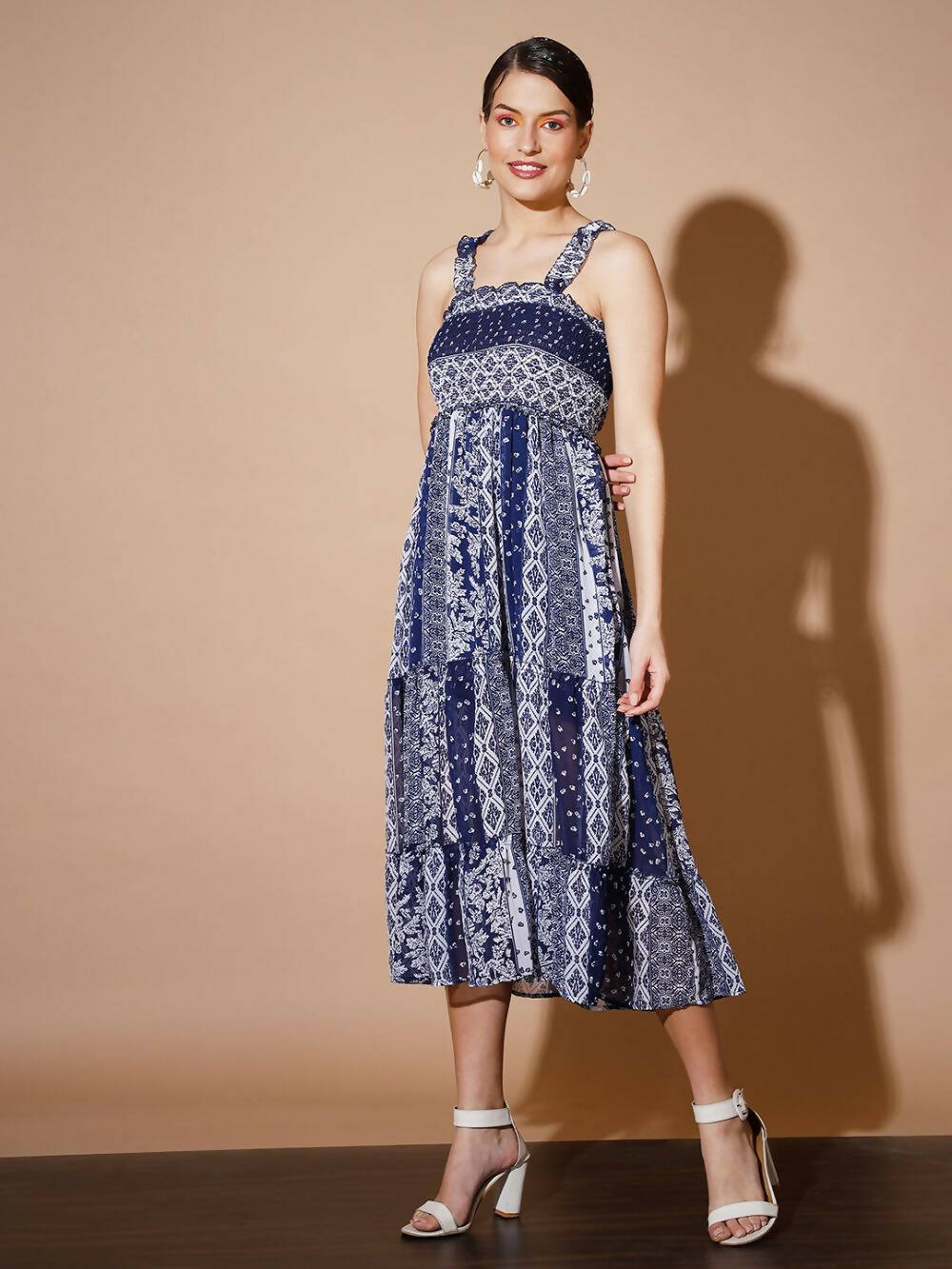 Myshka Women Blue Geometric Dresses
