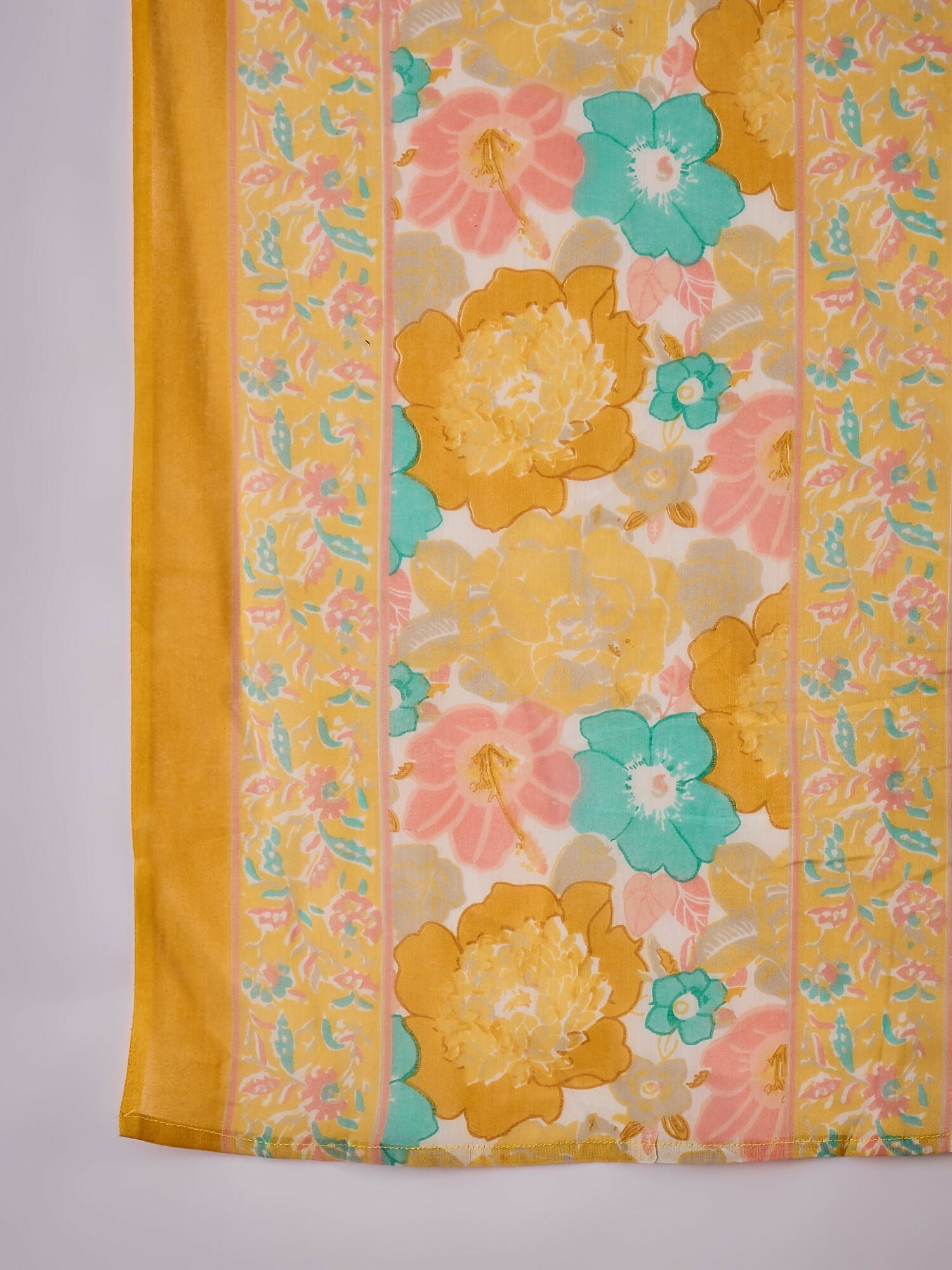 Joban Fashion Printed Mustard Pure Cotton Kurta Set