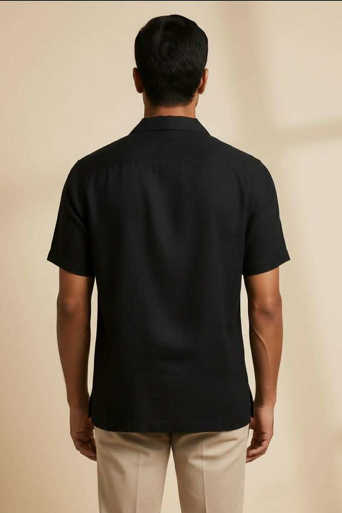 Eclipse — Black Cotton Shirt by Hilo Design