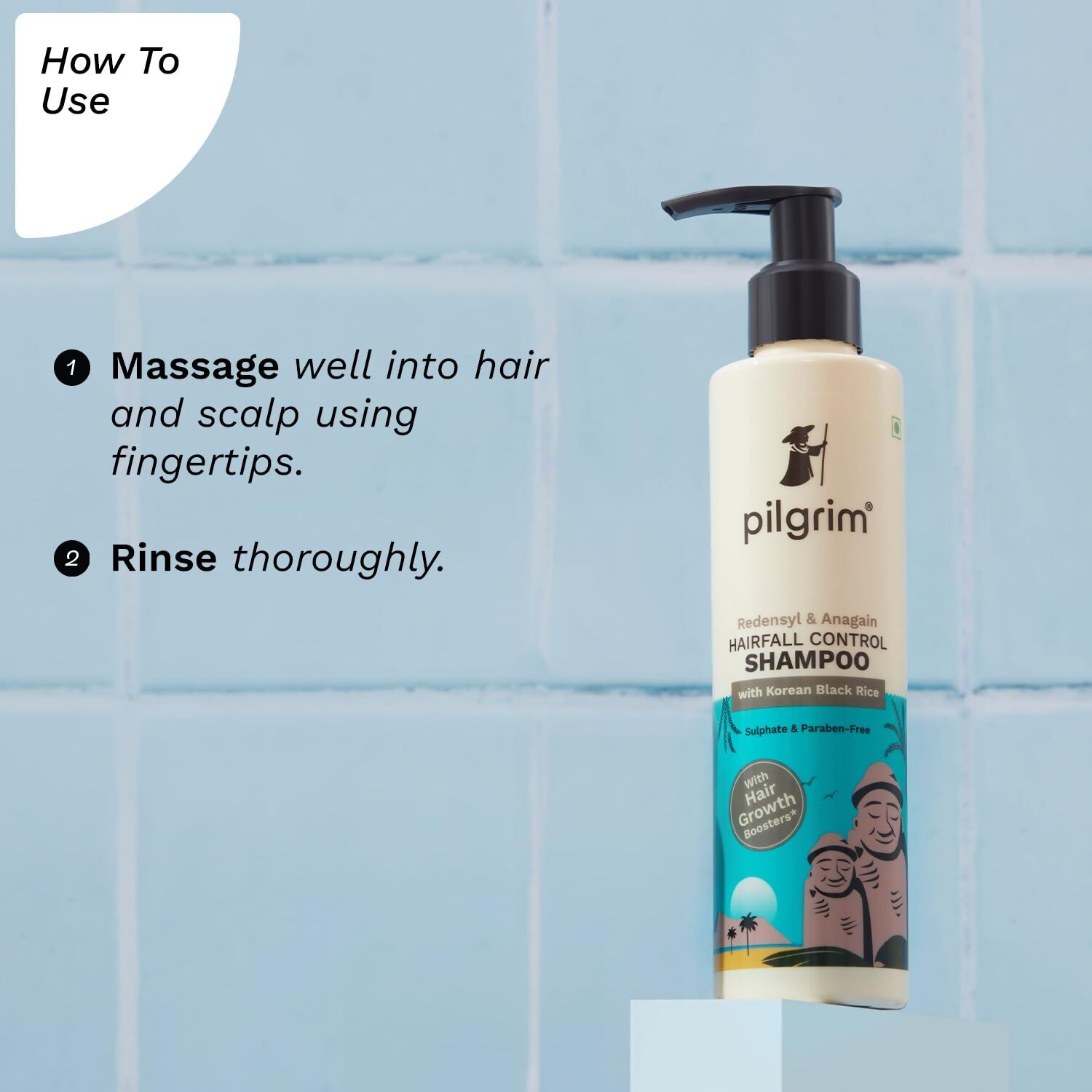 Pilgrim Redensyl & Anagain Hairfall Control Shampoo with Korean Black Rice - Grab2buy
