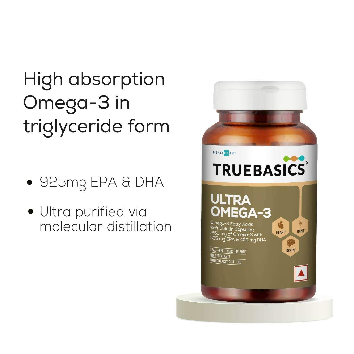 TrueBasics Ultra Omega 3 Fish Oil Capsules for Women & Men 
