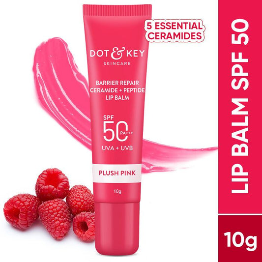 Dot & Key Barrier Repair Ceramide & Peptide SPF 50 Lip Balm - Plush Pink - Grab2buy