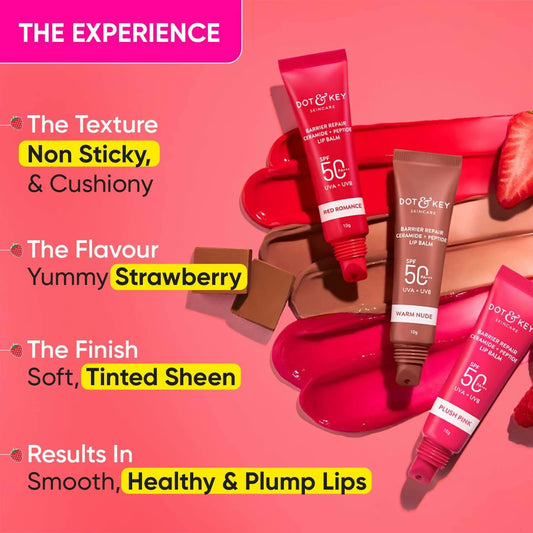 Dot & Key Barrier Repair Ceramide & Peptide SPF 50 Lip Balm - Red Romance - Grab2buy